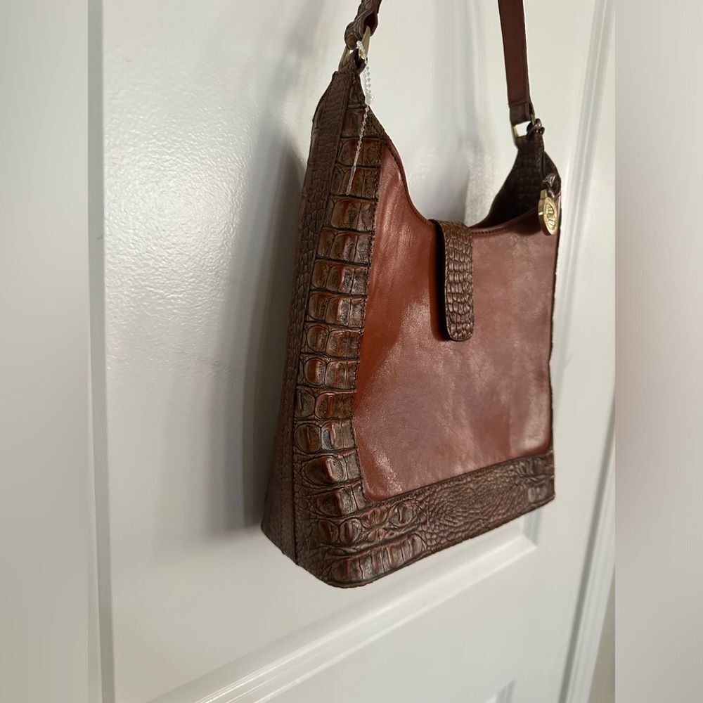 NWOT Brahmin Pecan Embossed Leather Shoulder Brown Women's Bag - Picture 6 of 15